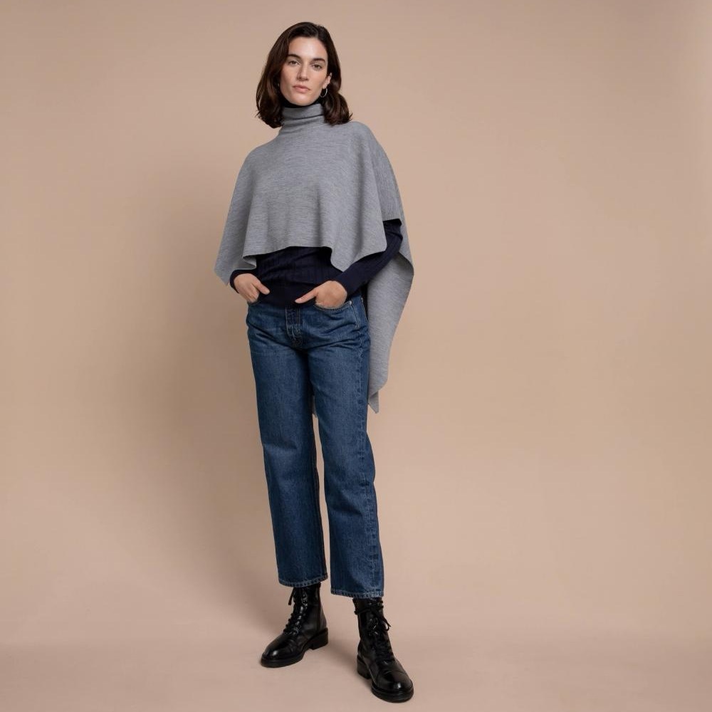 Johnstons of Elgin Knit Wool Sweater Cape